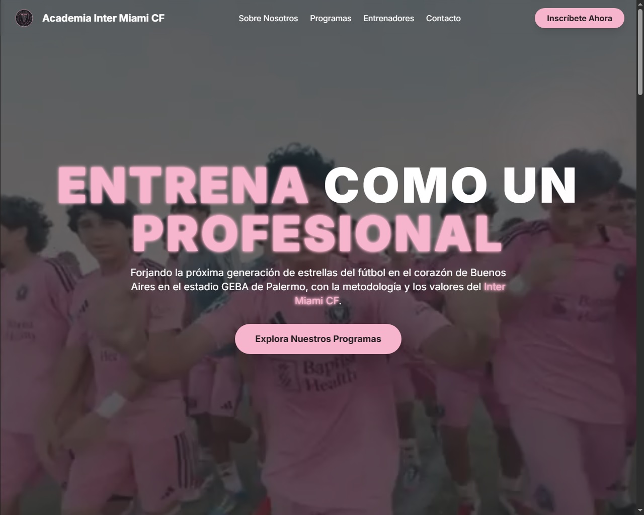 Sitio web para academia de Futbol