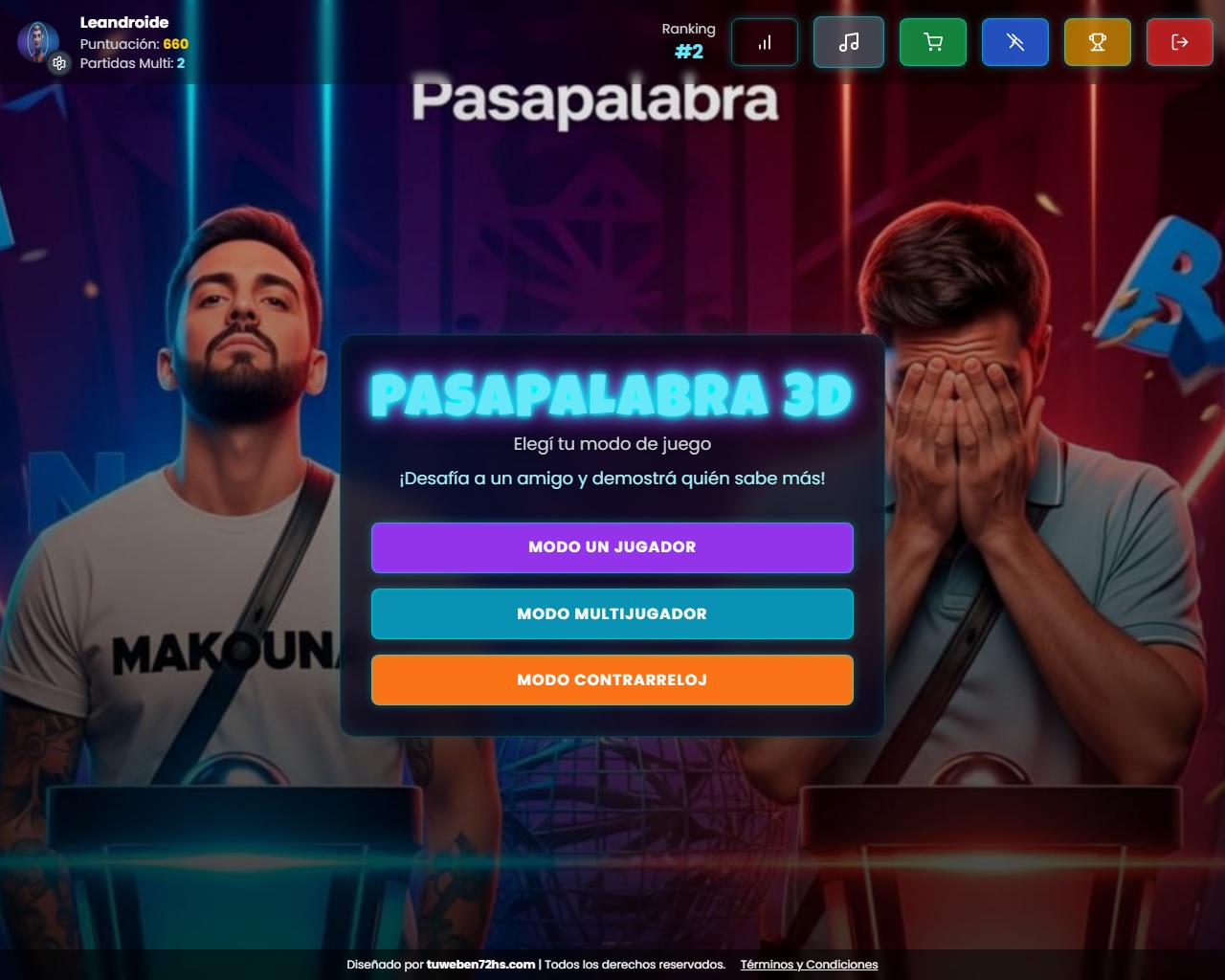 Sitio web para Pasapalabra Multijuador