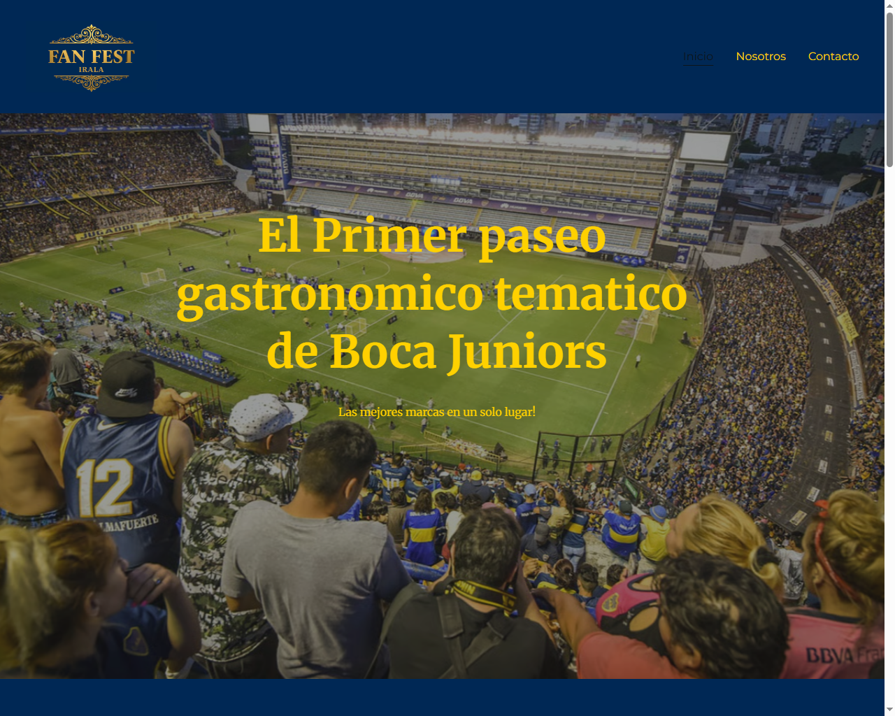 Página web para restaurante temático de Boca Juniors