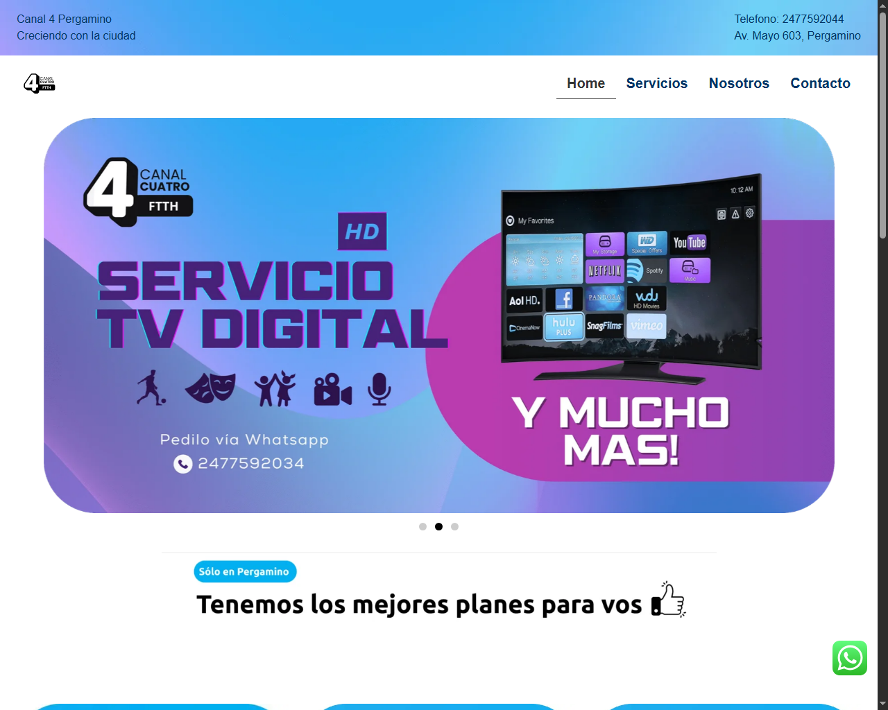 Sitio web para canal de televisión regional - Canal 4