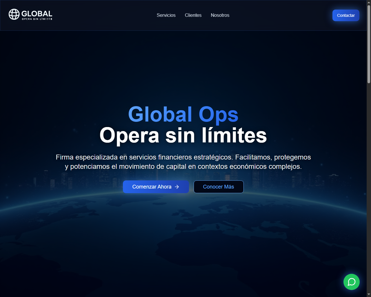 Página web para empresa de finanzas - Global Ops